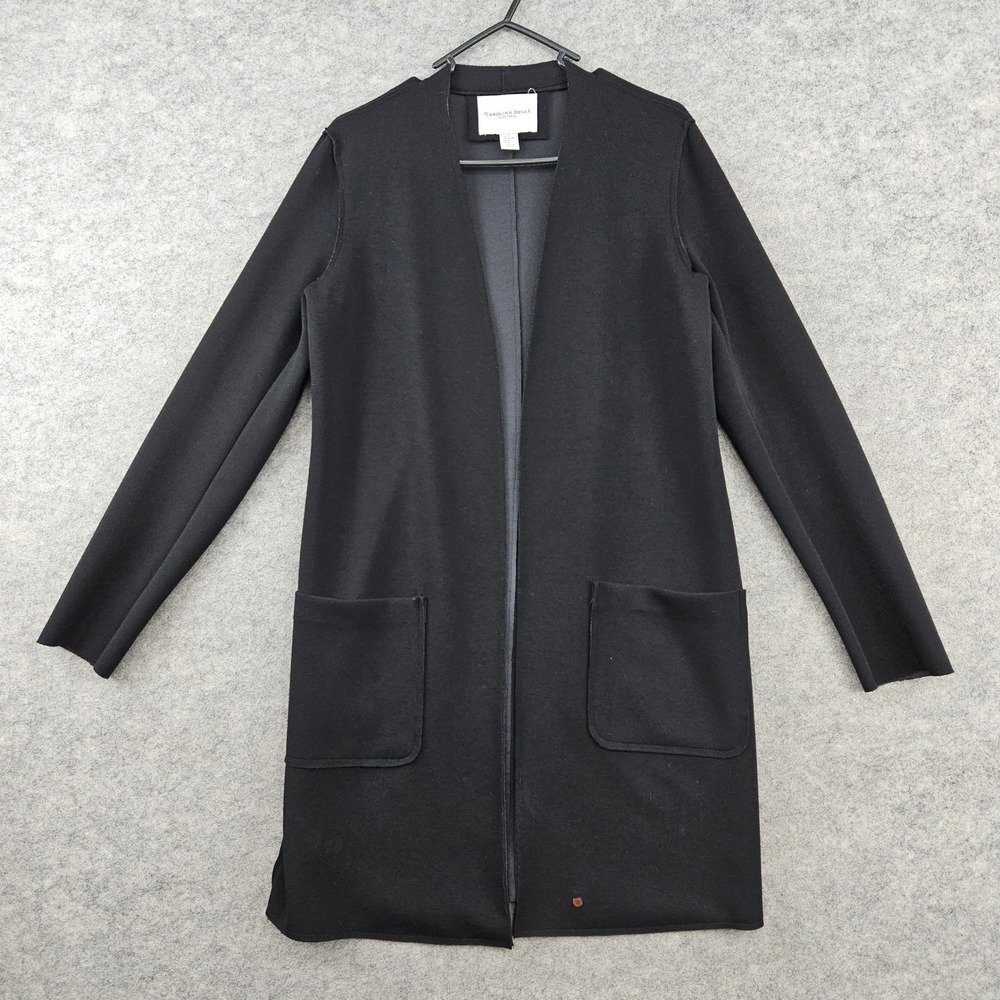 Carolina Belle Montreal Open Front Cardigan Jacket Women's XS Black Stretch SPOT